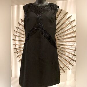 Love Stitch shift dress with beaded bodice